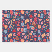 かわいいバレンタインデーの柄のハートと愛 ラッピングペーパーシート (正面2)