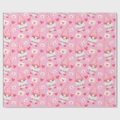かわいいバレンタインデーの格言ピンク ラッピングペーパー (フラット)