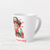 かわいいバレンタインデーの海賊 カフェラテマグ (右アングル)