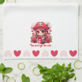 かわいいバレンタインデーの海賊 キッチンタオル (折り畳み)