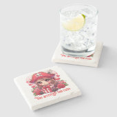 かわいいバレンタインデーの海賊 ストーンコースター (横)