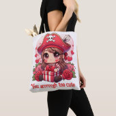 かわいいバレンタインデーの海賊 トートバッグ (クローズアップ)
