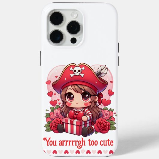かわいいバレンタインデーの海賊 Case-Mate iPhoneケース (裏面)