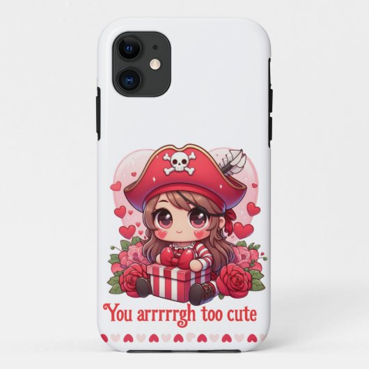 かわいいバレンタインデーの海賊 Case-Mate iPhoneケース (裏面)