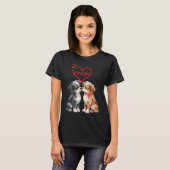 かわいいバレンタインデーの犬おりがみグリーティングカード Tシャツ (正面フル)