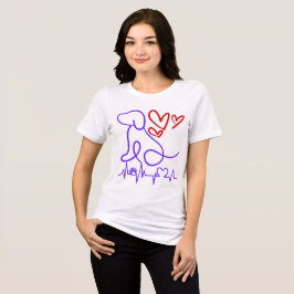 かわいいバレンタインデーの犬好き トライブレンドTシャツ
