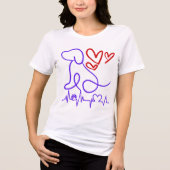 かわいいバレンタインデーの犬好き トライブレンドTシャツ (正面)
