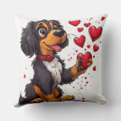 かわいいバレンタインデーの犬 クッション (裏面)