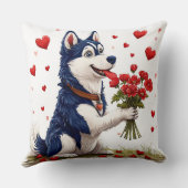 かわいいバレンタインデーの犬 クッション (裏面)