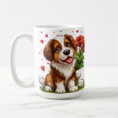 かわいいバレンタインデーの犬 コーヒーマグカップ (左)