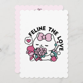 かわいいバレンタインデーの猫デザイン - 愛を感じるネコ シーズンカード