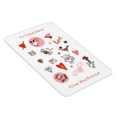 かわいいバレンタインデーの猫漫画 マグネット (右側)