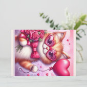 かわいいバレンタインデーの猫/子猫 シーズンカード (スタンド正面)