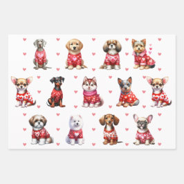 かわいいバレンタインデーの白番 ラッピングペーパーシート