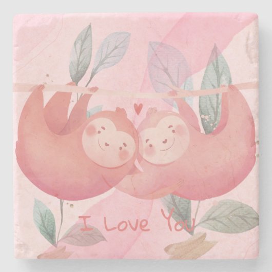 かわいいバレンタインデーの石コースター ストーンコースター (正面)