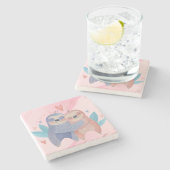 かわいいバレンタインデーの石コースター ストーンコースター (横)