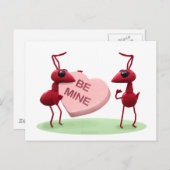 かわいいバレンタインデーの蟻 シーズンポストカード (正面/裏面)