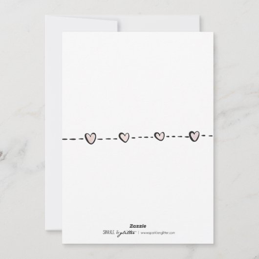 かわいいバレンタインデーの贈り物 ローズゴールドハート 家族写真 シーズンカード (裏面)