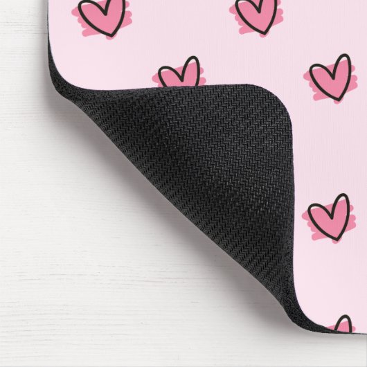 かわいいバレンタインデーの赤いハート柄 | マウスパッド (コーナー)