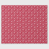 かわいいバレンタインデーの赤いハート柄 ラッピングペーパー (フラット)