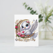 かわいいバレンタインデーの鳩のホリデーポストカード シーズンポストカード (スタンド正面)