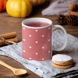 かわいいバレンタインデーほこりっぽいピンクハート コーヒーマグカップ
