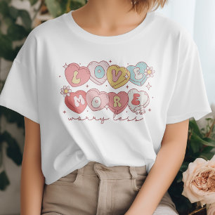 かわいいバレンタインデーもっと愛し、心配するTシャツ Tシャツ