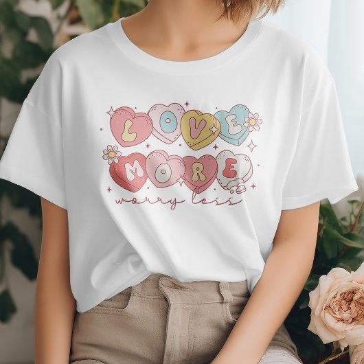 かわいいバレンタインデーもっと愛し、心配するTシャツ Tシャツ