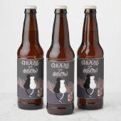 かわいいバレンタインデーを子ネコが抱き締める ビールラベル (ボトル)