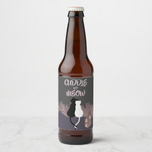 かわいいバレンタインデーを子ネコが抱き締める ビールラベル
