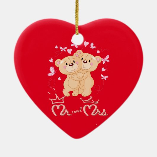 かわいいバレンタインデーセラミックオーナメント セラミックオーナメント (裏面)