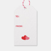 かわいいバレンタインデーピンクエイリアンモンスター ギフトタグ (裏面)