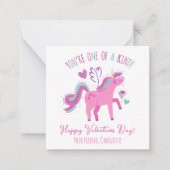 かわいいバレンタインデー子供たち教室ユニコーン ノートカード (正面)