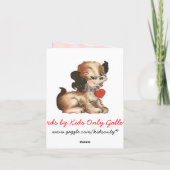 かわいいバレンタインデー子供へス シーズンカード (裏面)