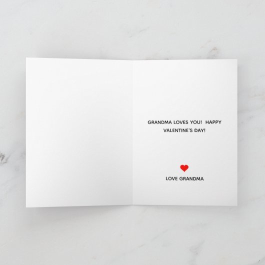 かわいいバレンタインデー孫ハートラブディアー シーズンカード (内部)