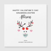 かわいいバレンタインデー孫娘ハートマグネット (正面)