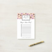 かわいいバレンタインデー水色ハート ポストイット (デスク上)