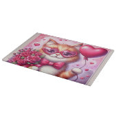 かわいいバレンタインデー猫/子猫 カッティングボード (角)