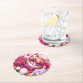 かわいいバレンタインデー猫/子猫 ペーパーコースター (インサイチュ)