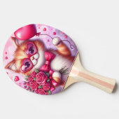 かわいいバレンタインデー猫/子猫 卓球ラケット (横)