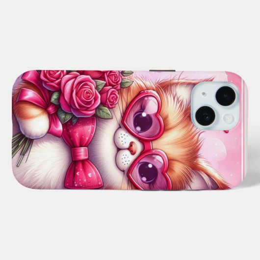 かわいいバレンタインデー猫/子猫 Case-Mate iPhoneケース (裏面 (横))