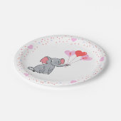 かわいいバレンタインデー私はあなたを愛しているハート ペーパープレート (アングル)