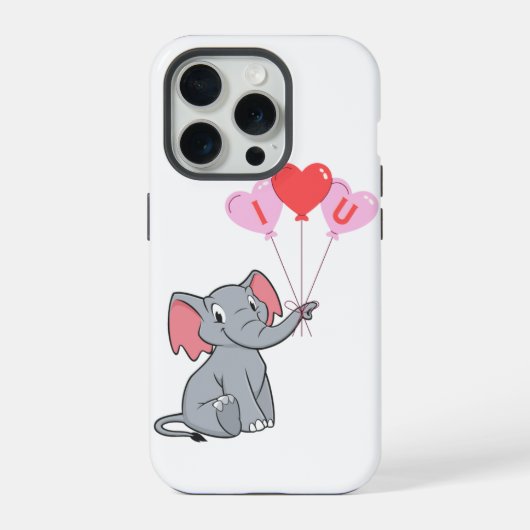 かわいいバレンタインデー私はあなたを愛しているハート iPhoneケース (裏面)
