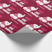 かわいいバレンタインデー象Be Mine ラッピングペーパー (角)