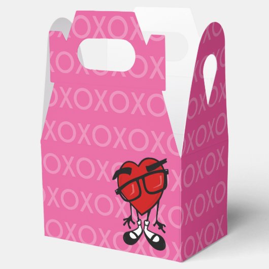 かわいいバレンタインデー赤いハート切り妻お願い フェイバーボックス (オープン)