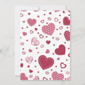 かわいいバレンタインデー赤ちゃんシャワー 招待状 (裏面)