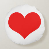 かわいいバレンタインデー カスタムカラー 白 ラウンドクッション (裏面)