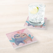 かわいいバレンタインデー ガラスコースター (アングル)