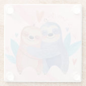 かわいいバレンタインデー ガラスコースター (裏面)