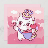 かわいいバレンタインデー シーズンカード (正面/裏面)